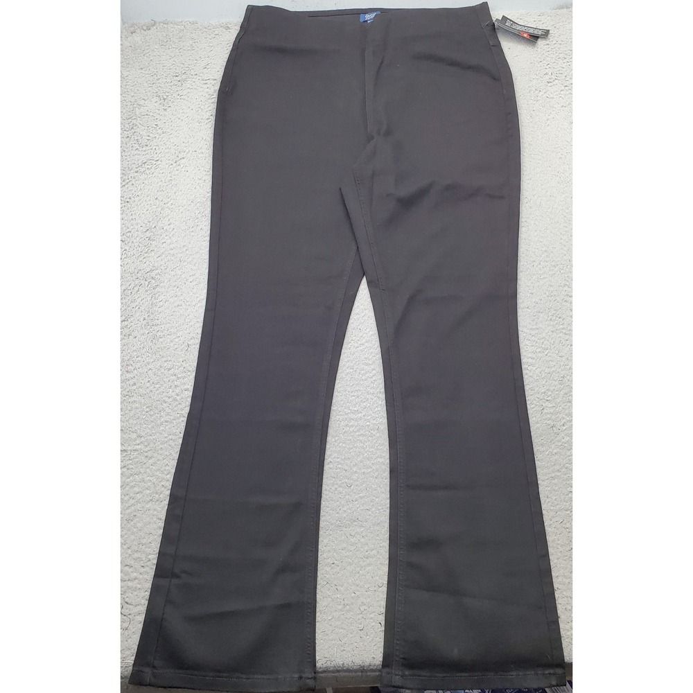 D&Co. Signature Flare Pants Womens 20WT Black High Rise Comfort Stretch Pull On